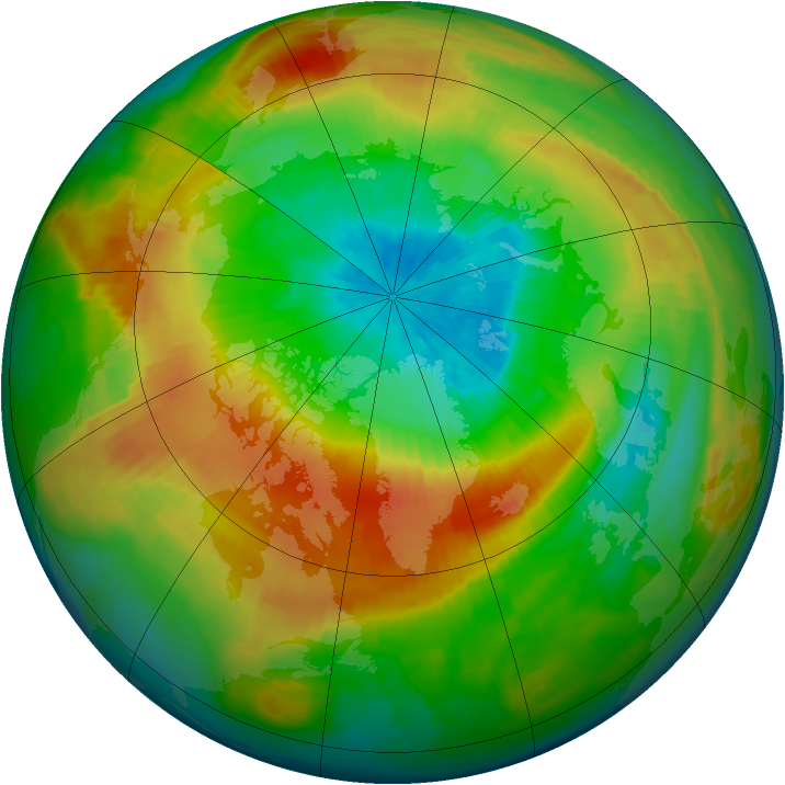 Arctic ozone map for 01 April 1997